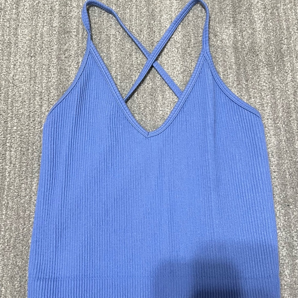 Women's Blue Ribbed Cami Top